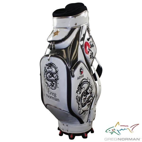 Greg Norman Signed Personal Artinn Greg Norman Mission Hills Deluxe Full Size Golf Bag JSA ALOA