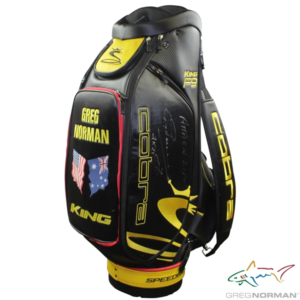 Greg Norman Signed Personal Cobra Greg Norman KING F9 Full Size Golf Bag JSA ALOA