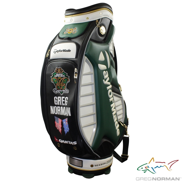 Greg Normans Personal 2009 TaylorMade Season Opener Qantas Black/White/Green Full Size Golf Bag