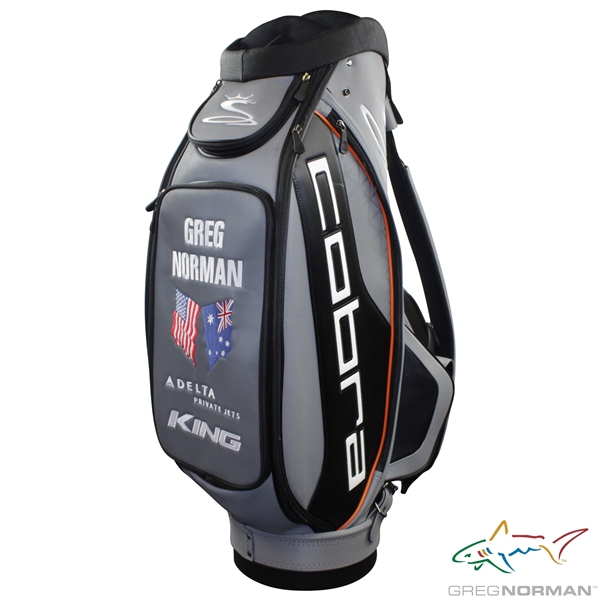 Greg Norman Signed Personal Cobra Greg Norman King Grey & Black with Orange Line Full Size Golf Bag JSA ALOA