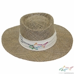 Greg Norman Signed Personal Worn Shark Logo Tan Straw Gambler Hat JSA ALOA