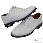 Greg Normans Personal Used White Shark Logo Lambda Golf Shoes - Handmade in Europe - Size 43