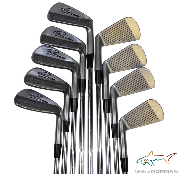 Greg Normans Personal Used Set of Greg Norman Signature Forged Cobra Irons with Lead Tape 2-PW