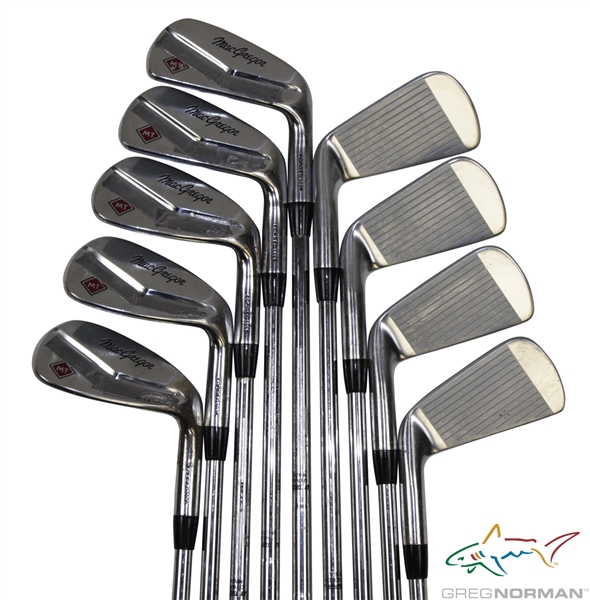 Greg Normans Personal Used Set of MacGRegor MT Forged1025 Irons with Lead Tape 2-PW