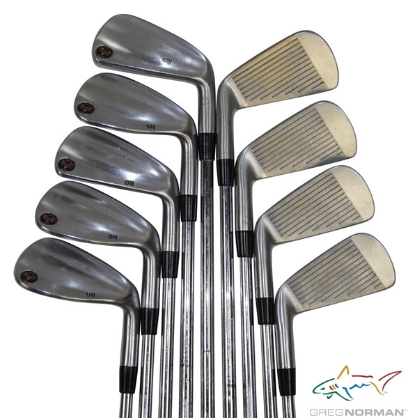 Greg Normans Personal Used Set of MotoSpeed V-Foil GN Irons 2-PW