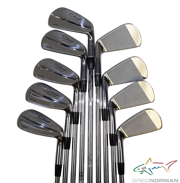 Greg Normans Personal Used Set of Titleist Forged 670 Irons 2-PW
