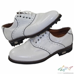 Greg Normans Personal Used White Shark Logo Lambda Golf Shoes - Handmade in Europe - Size 43