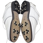 Greg Norman's Personal Used White 'Shark Logo' Lambda Golf Shoes - Handmade in Europe - Size 43
