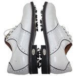 Greg Norman's Personal Used White 'Shark Logo' Lambda Golf Shoes - Handmade in Europe - Size 43