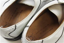 Greg Norman's Personal Used White 'Shark Logo' Lambda Golf Shoes - Handmade in Europe - Size 43