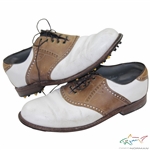 Greg Normans Personal Used FootJoy Tan & White Golf Shoes