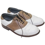 Greg Norman's Personal Used FootJoy Tan & White Golf Shoes