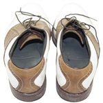Greg Norman's Personal Used FootJoy Tan & White Golf Shoes