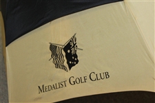Greg Norman's Personal Used Medalist Golf Club Gold & Black Umbrella