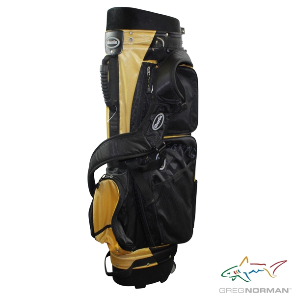 Greg Normans Personal Tiburon Sample Black & Gold Golf Stand Bag
