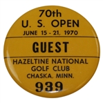 Charles Coodys 1970 US Open at Hazeltine Golf Club Guest Badge #939