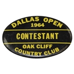 Charles Coodys 1964 Dallas Open at Oak Cliff CC Contestant Badge - Site of First Win