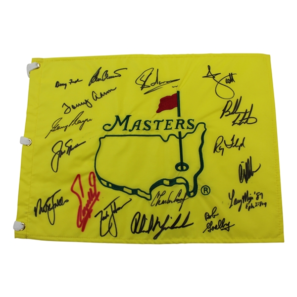 Undated  Masters Champions Dinner Flag Signed by 17 Including Jack, Phil & others - Charles Coody Collection JSA ALOA