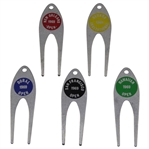 Charles Coodys Five 1969 Contestant Divot Tools - New Orleans Open, Sahara Inv, Doral Open, San Francisco Open, & Hawaiian Open