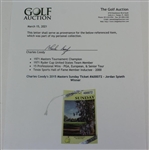 Charles Coody's 2015 Masters Sunday Ticket #A00072 - Jordan Spieth Winner