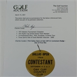 Charles Coody's 1964 Dallas Open at Oak Cliff CC Contestant Bag Tag - Site of First Win