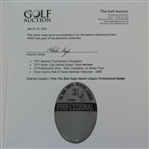 Charles Coody's 1966 The Bob Hope Desert Classic Professional Badge