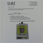 Charles Coody's 2002 Masters Tournament Player ID Badge #18