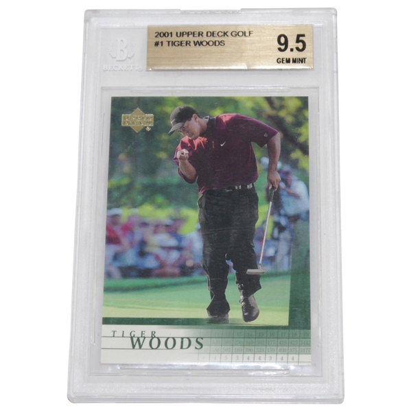 Tiger Woods 2001 Upper Deck Golf Card BGS 9.5 GEM MINT 0001114771