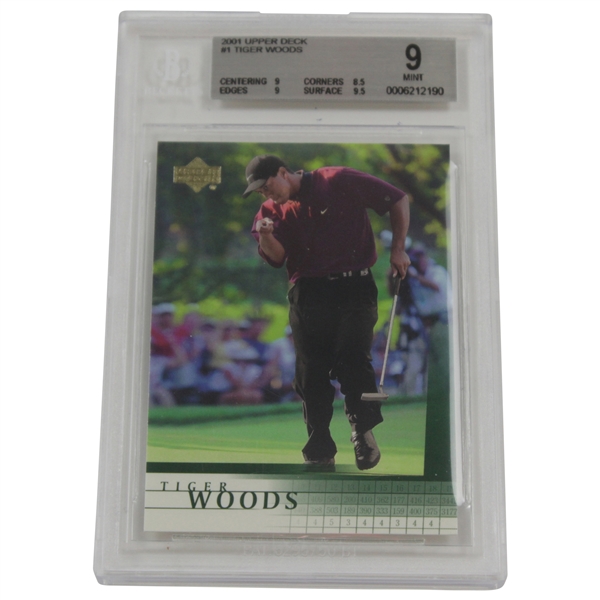 Tiger Woods 2001 Upper Deck Golf Card BGS 9 MINT 006212190