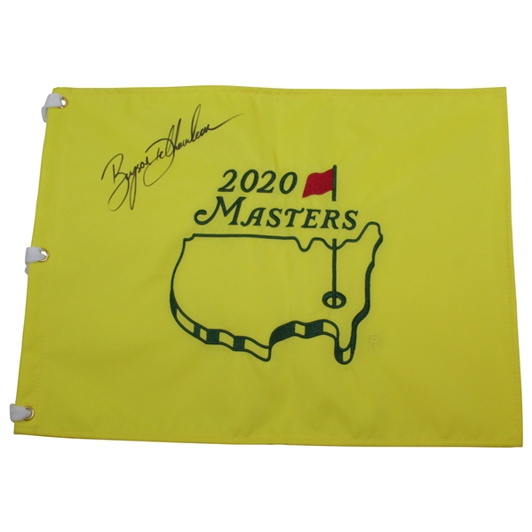 Bryson Dechambeau Signed 2020 Masters Embroidered Flag JSA ALOA