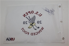 Bryson Dechambeau Signed 2020 US Open at Winged Foot Embroidered White Flag JSA ALOA