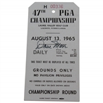 Winner Dave Marr Signed 1965 PGA Championship at Laurel Valley CC Ticket #H00336 JSA ALOA