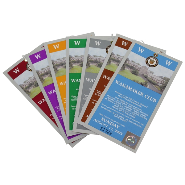 2003 PGA Championship at Oak Hill CC Ticket Set - Shaun Micheel Winner