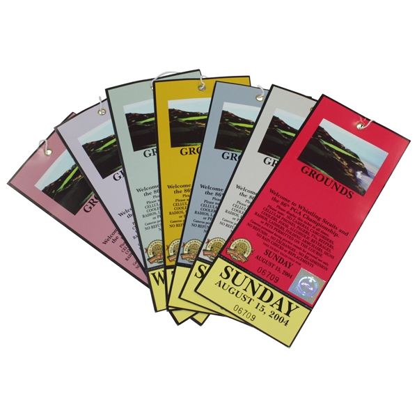 2004 PGA Championship at Whistling Straits Ticket Set - Vijay Singh Winner
