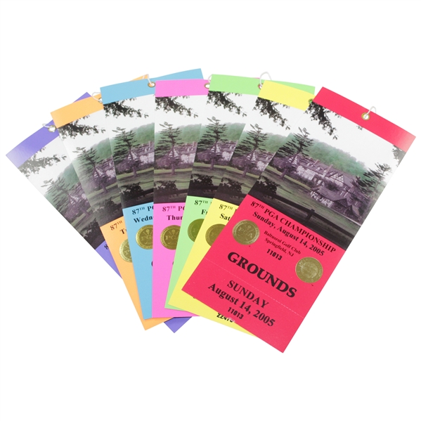 2005 PGA Championship at Baltusrol Ticket Set - Phil Mickelson Winner