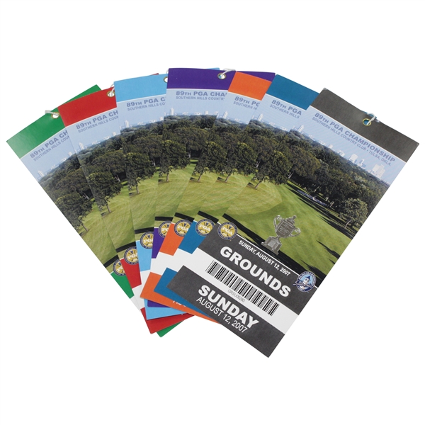 2007 PGA Championship at Southern Hills Ticket Set - Tiger Woods Winner