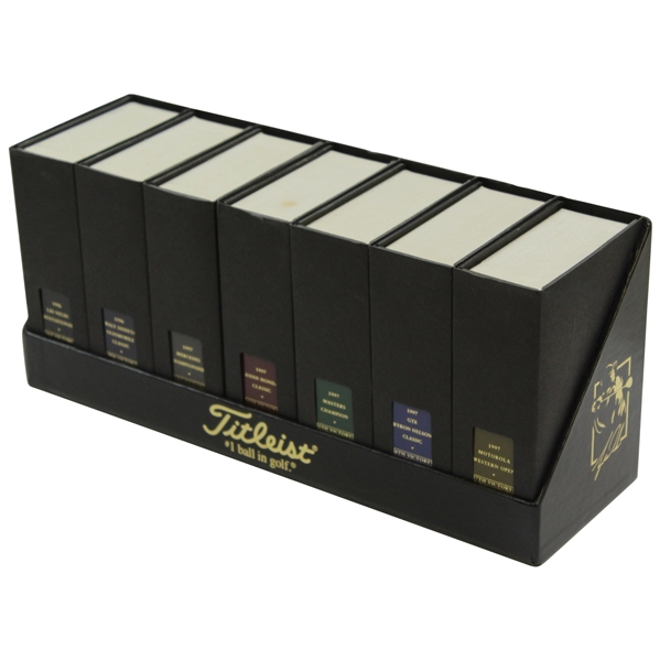 Tiger Woods Titleist Ltd Ed Commemorative Deluxe Golf Boxes with Balls - First 7 Wins