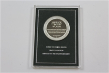 Franklin Mint Suppressed Tiger Woods Eyewitness Commemorative Sterling Silver Medal with Box & Stand