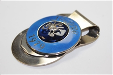Barry Jaeckel's 1979 TPC Sawgrass Metal Contestant Clip/Badge With Case 