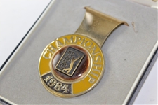 Barry Jaeckel's 1984 TPC Championship Contestant Clip/Badge With Case