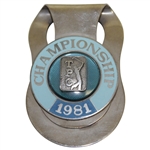 Barry Jaeckels 1981 TPC Championship Contestant Clip/Badge With Case