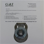 Barry Jaeckel's 1981 TPC Championship Contestant Clip/Badge With Case