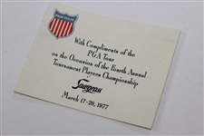Barry Jaeckel's 1977 TPC Sawgrass Contestant Clip/Badge With Case