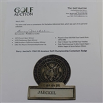 Barry Jaeckel's 1968 US Amateur Golf Championship Contestant Badge
