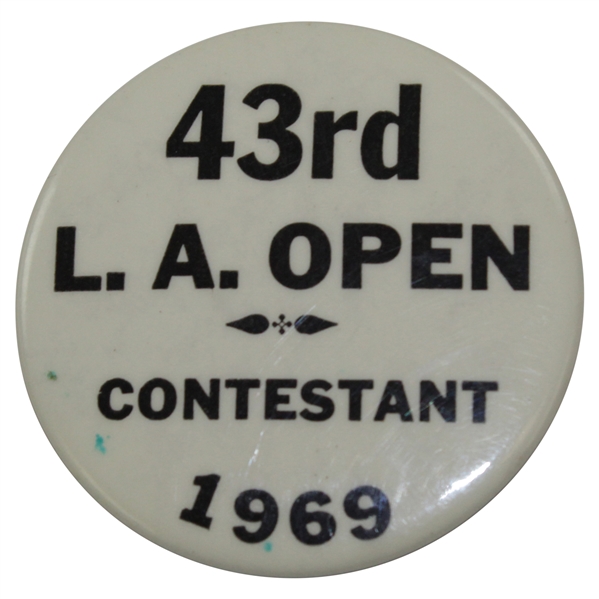 Barry Jaeckels 1969 43rd L.A. Open Contestant Pin/Badge