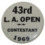 Barry Jaeckels 1969 43rd L.A. Open Contestant Pin/Badge