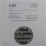 Barry Jaeckel's 1969 43rd L.A. Open Contestant Pin/Badge
