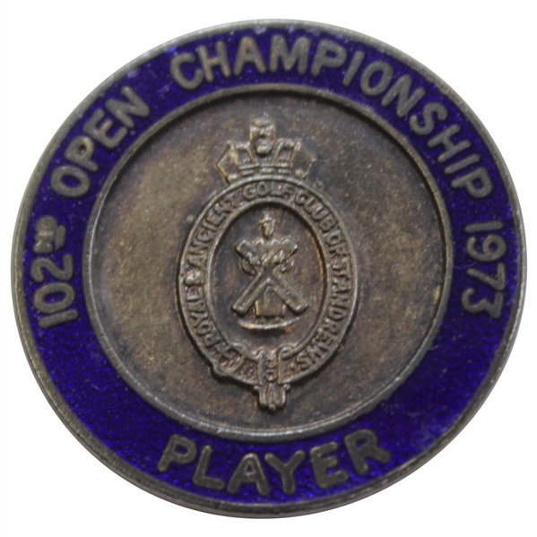 Barry Jaeckels 1973 OPEN Championship at Troon Contestant Badge