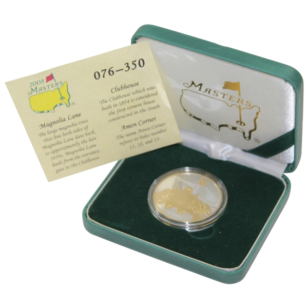 2008 Masters Tournament Ltd Ed Magnolia Lane Coin in Case with Card #076/350