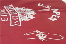 Justin Rose Signed 2013 US Open at Merion Red Screen Flag JSA #NN41177